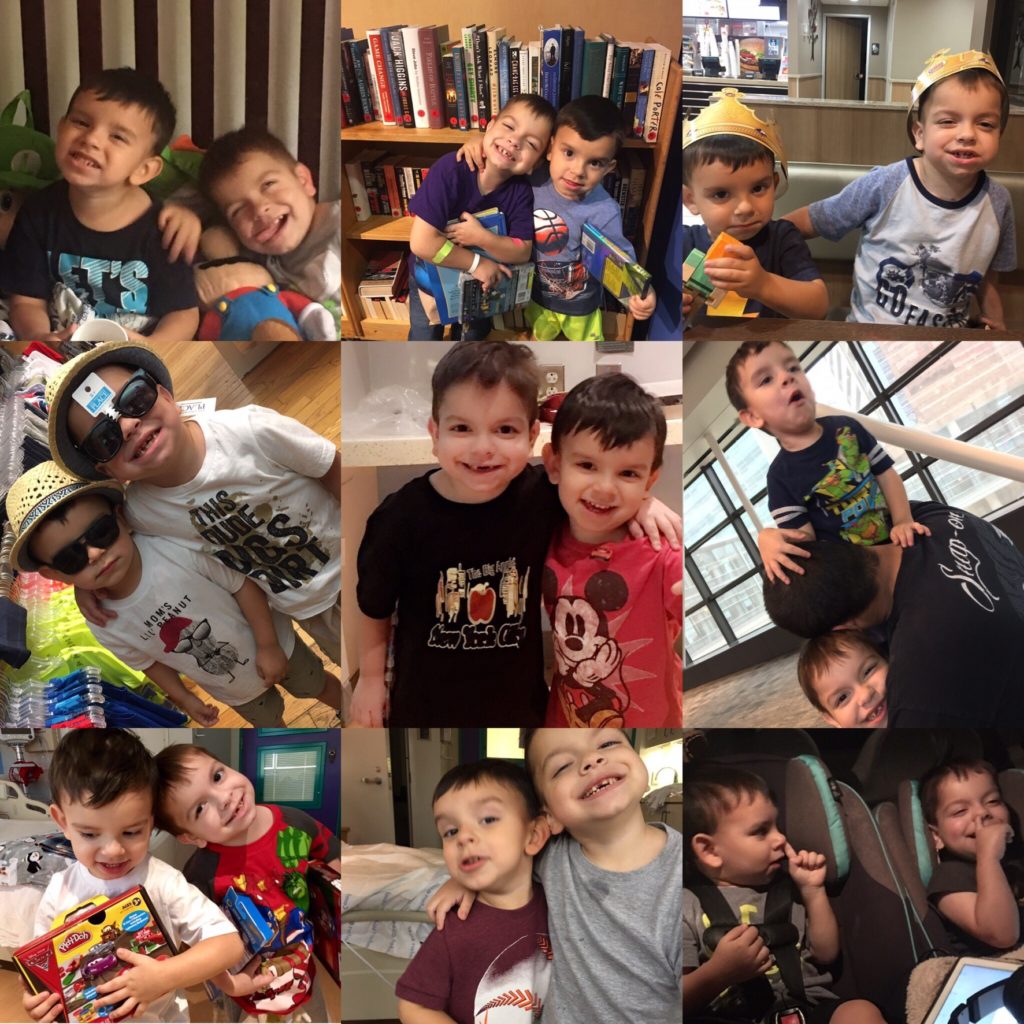 Collage of photos of Juan with his brother, Cameron.