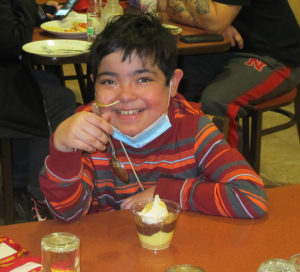 Jonathan enjoying a sundae